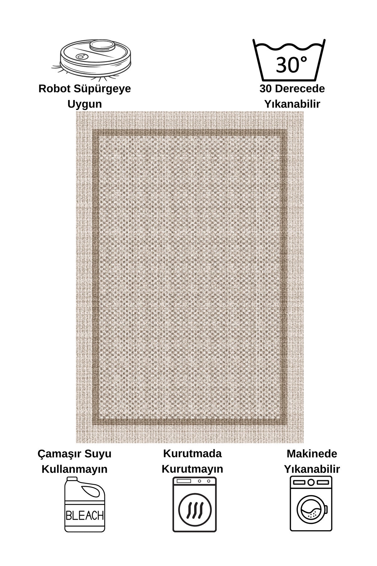 GRAY Jute Sisal-Look Bordered Non-Slip Base Runner Kitchen Rug