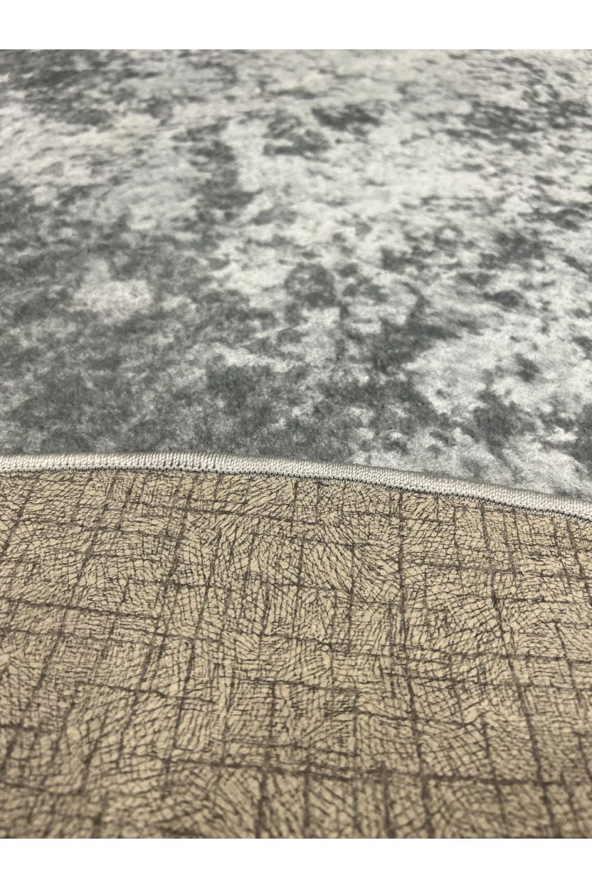 Chain Patterned Gray - Black Decorative Rug