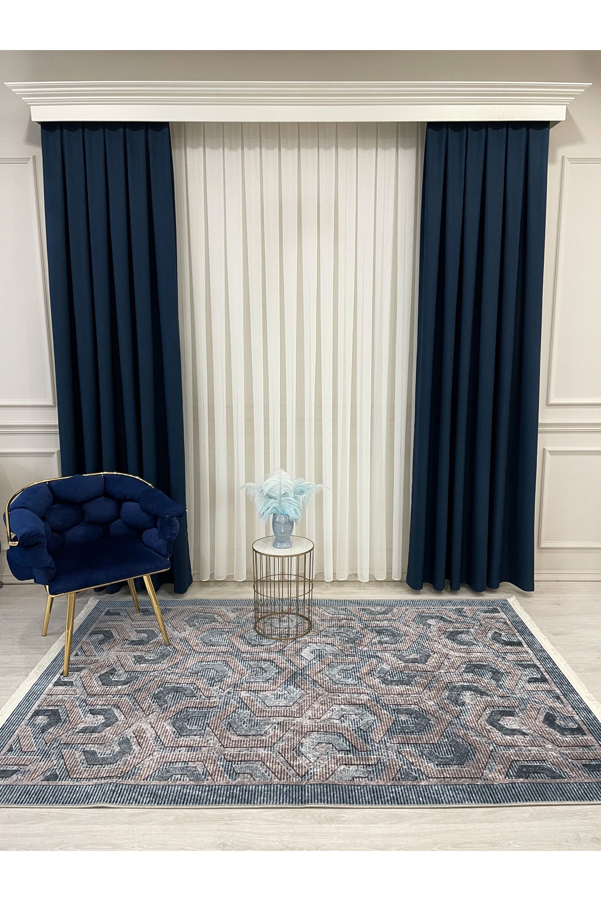 Brown Grey Embossed Look Latex Leather Base Rug