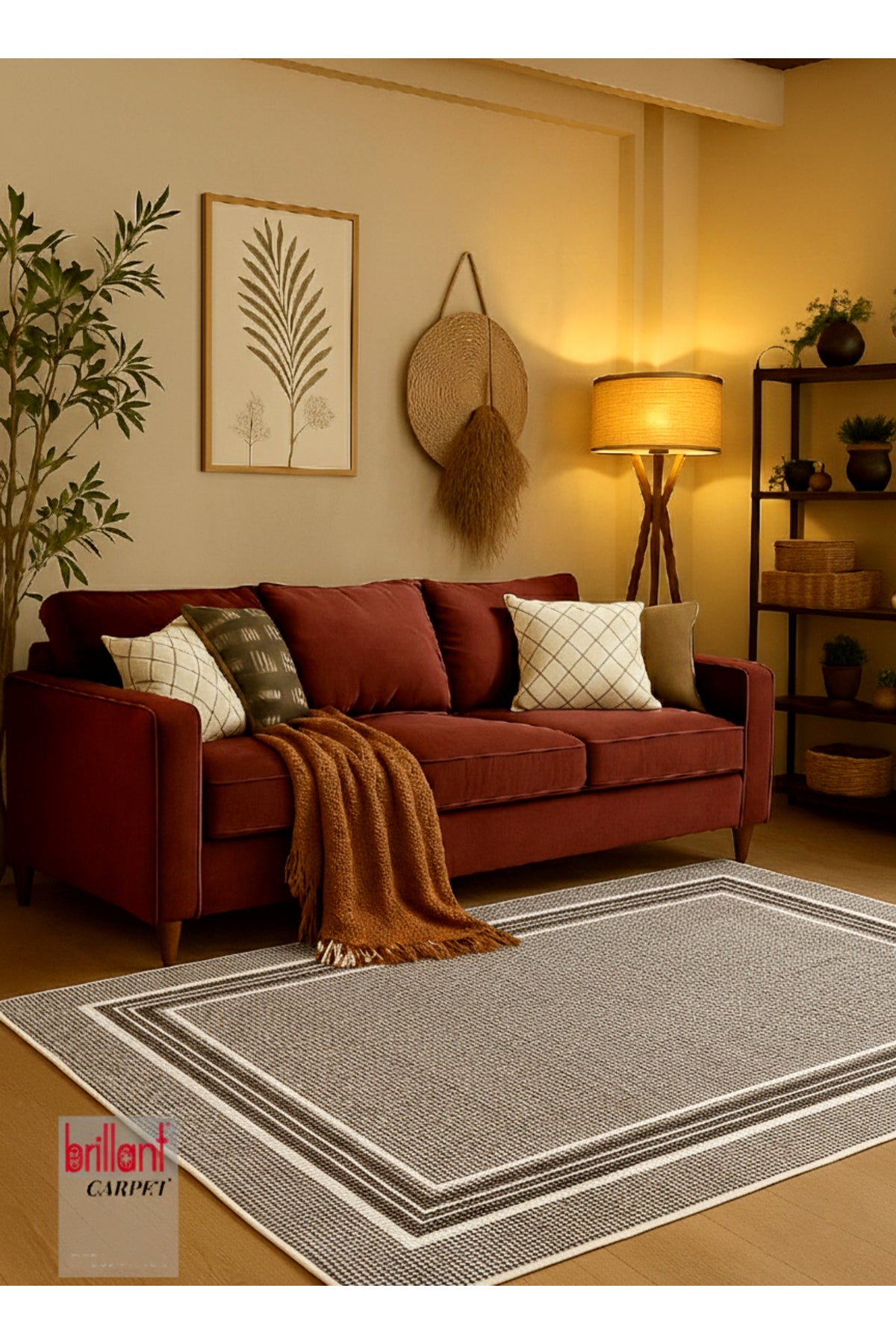 Sisal Wicker-Look Latex Base Runner Hallway Rug