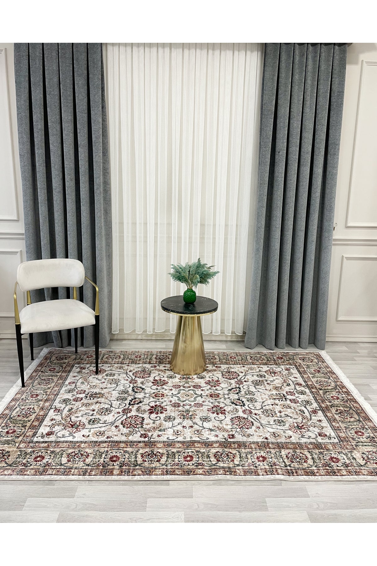 Kilim Motif FRINGED Classic Non-Slip Base Rug