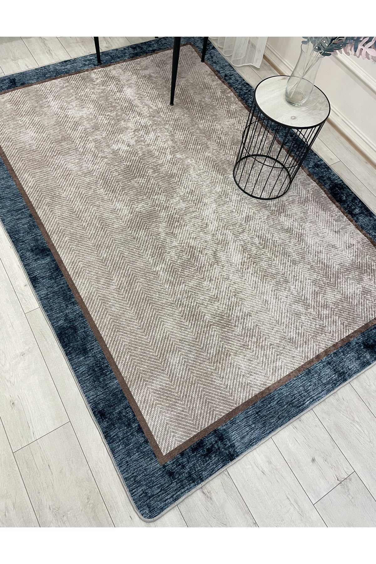 GRAY Jute Sisal-Look Bordered Non-Slip Base Runner Kitchen Rug