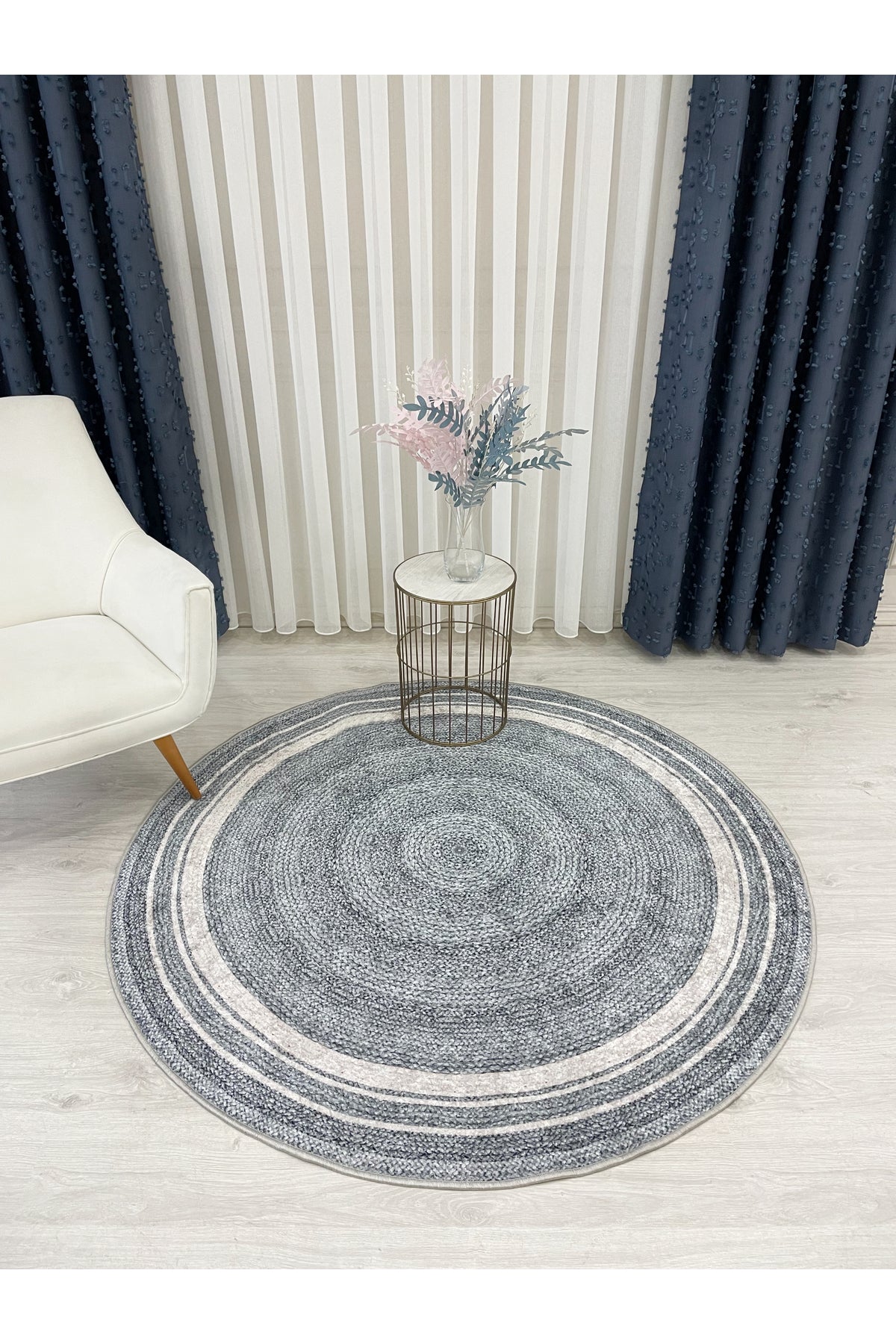 Jason Wicker Jute-Look Latex Non-Slip Fringeless Rug
