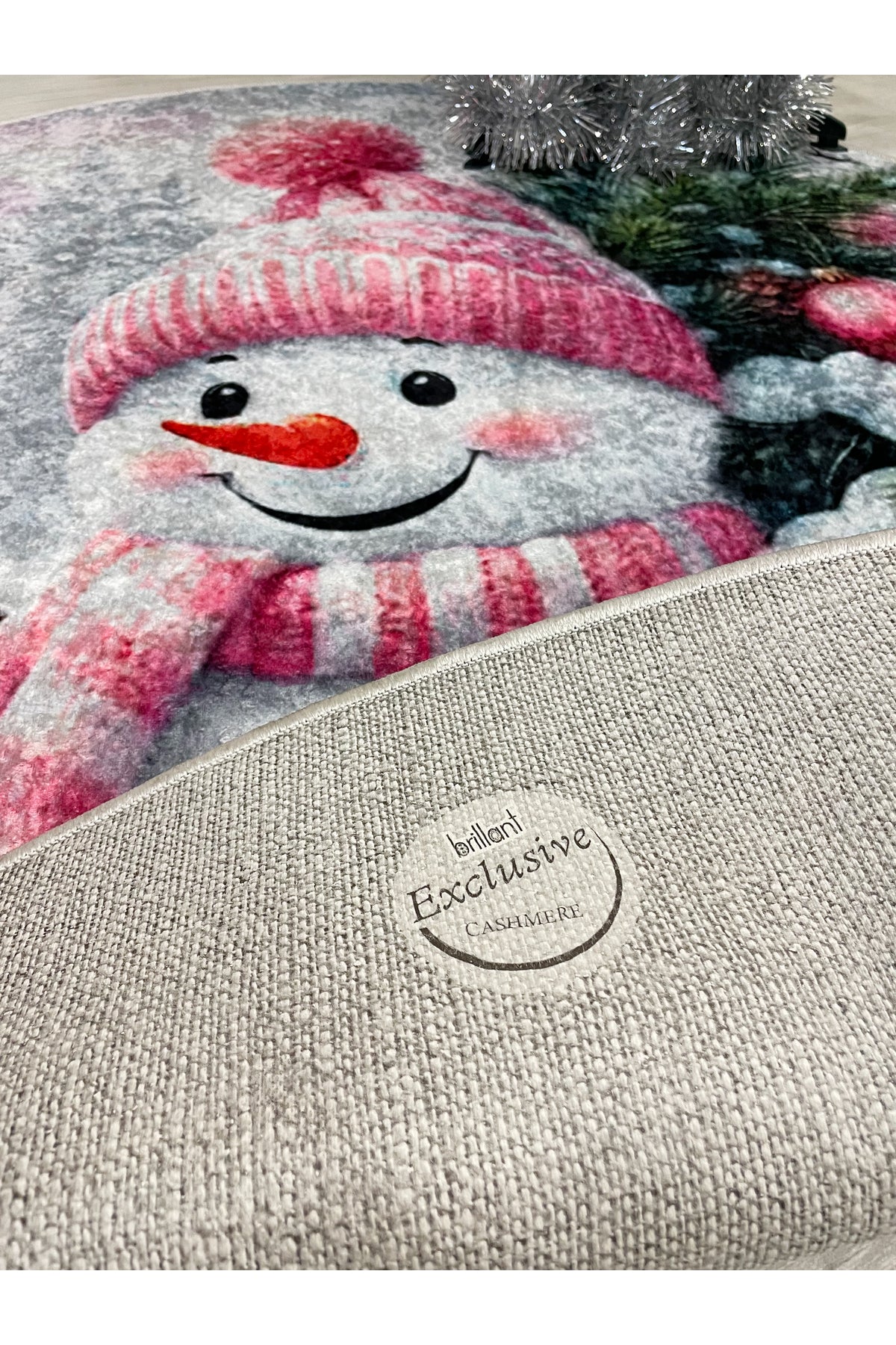 Christmas-Themed Snowman Tree Skirt Rug