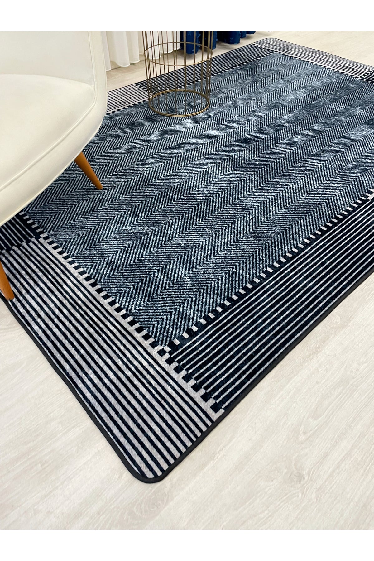 GRAY-BLACK Jute Sisal Look Non-Slip Base Runner Rug