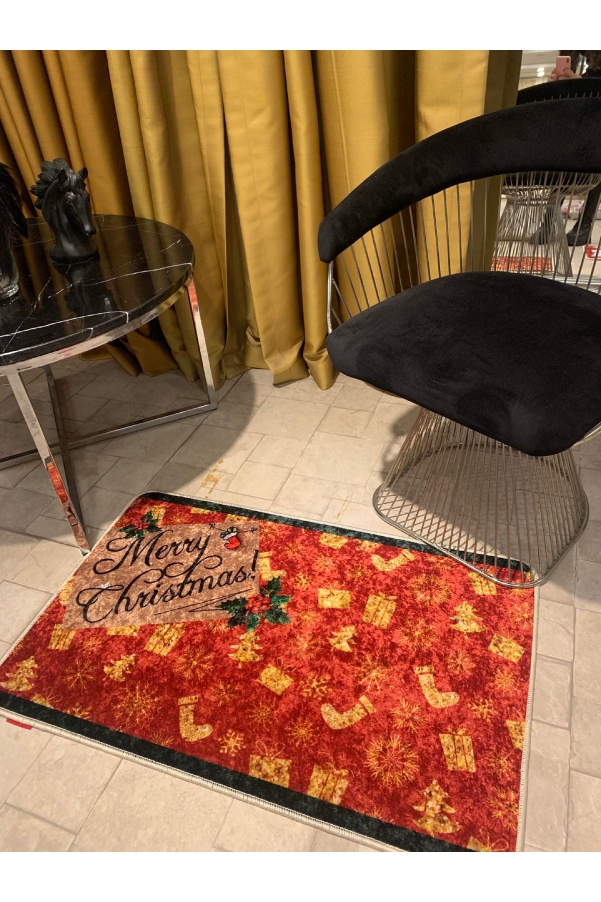 Pattern Christmas-Themed Latex Non-Slip Base Door Mat (size 60x90)