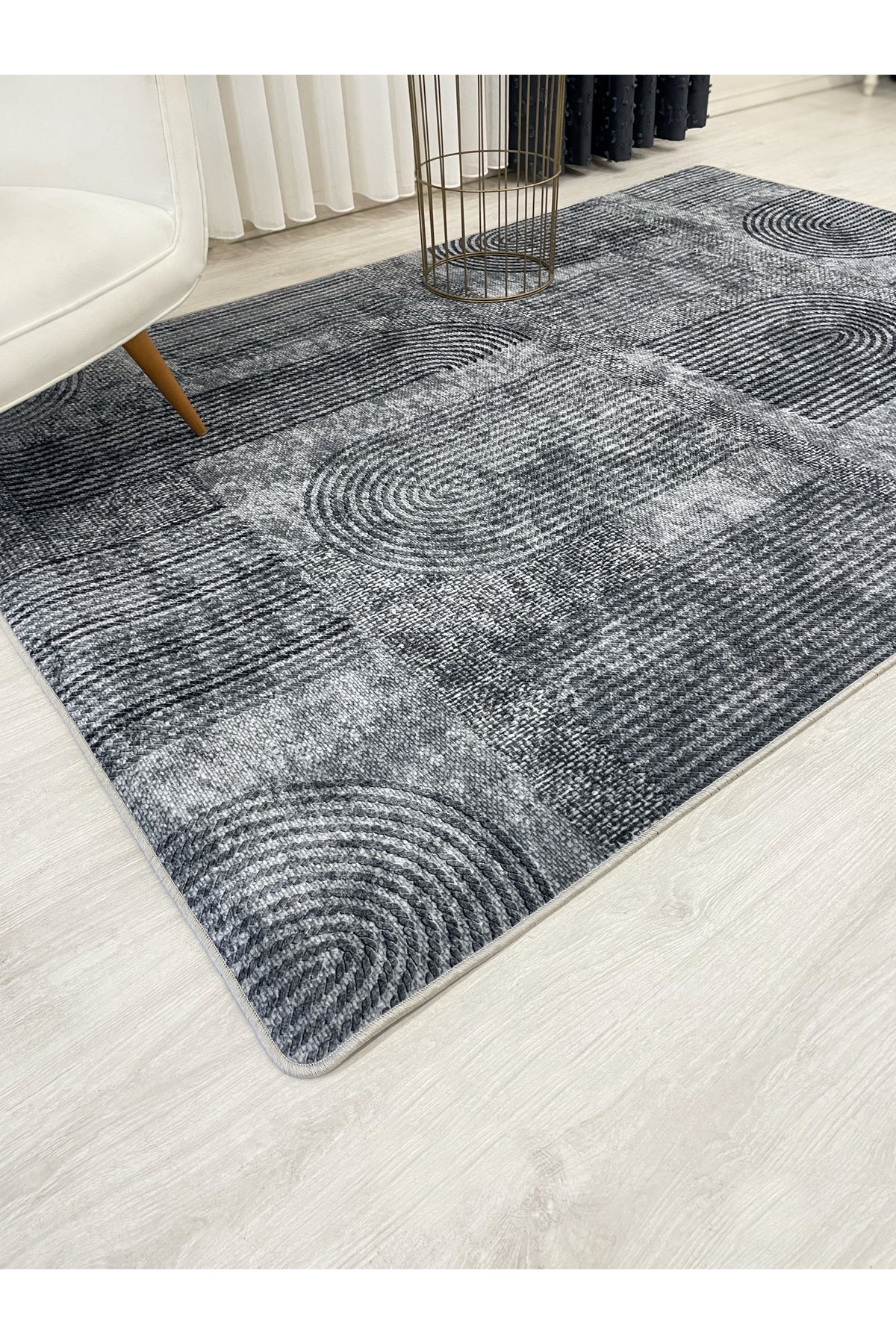 Gray Jute-Look Modern Rug