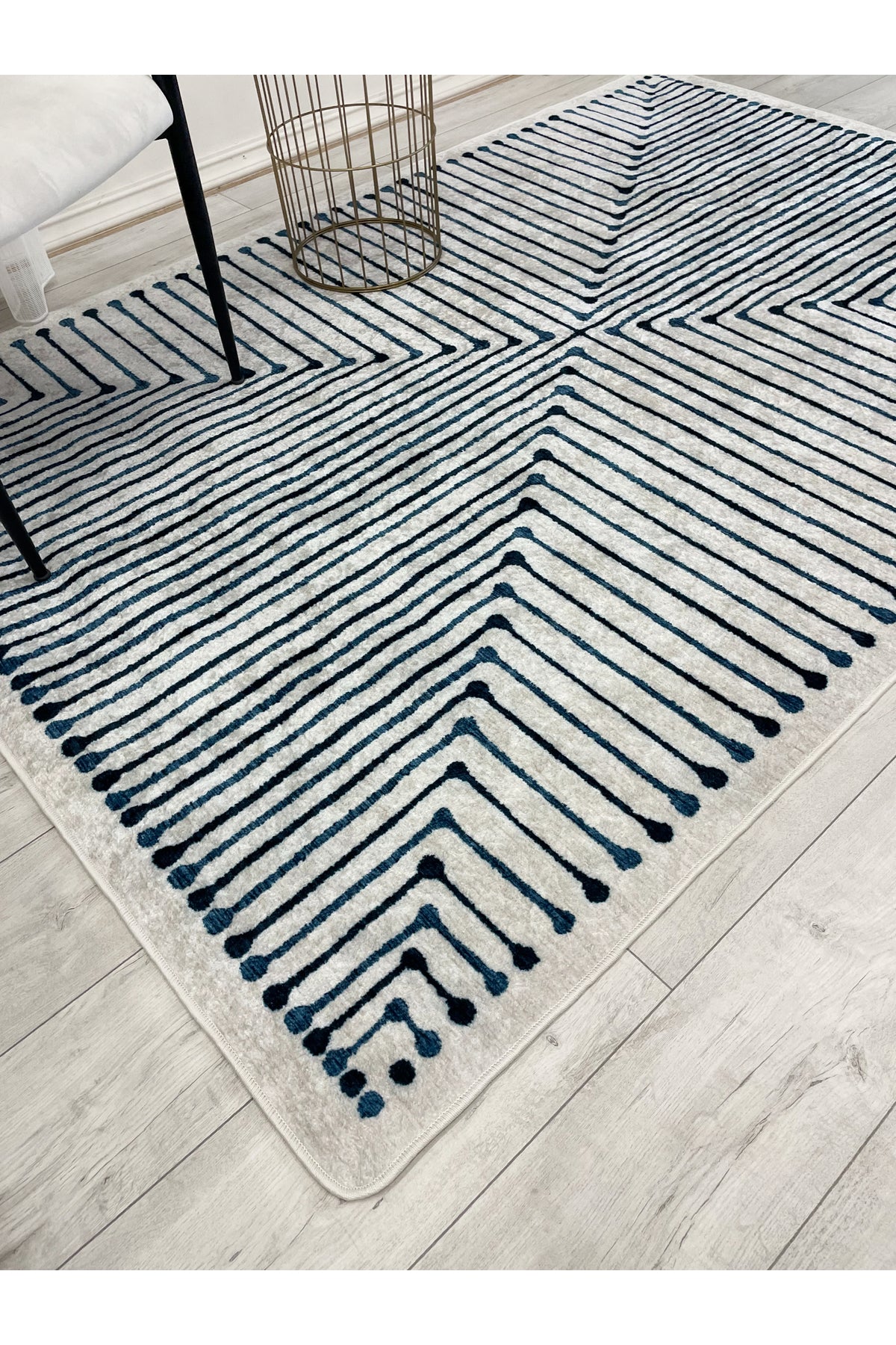 Terracotta Color Chenille-Look Design Runner Kitchen Rug