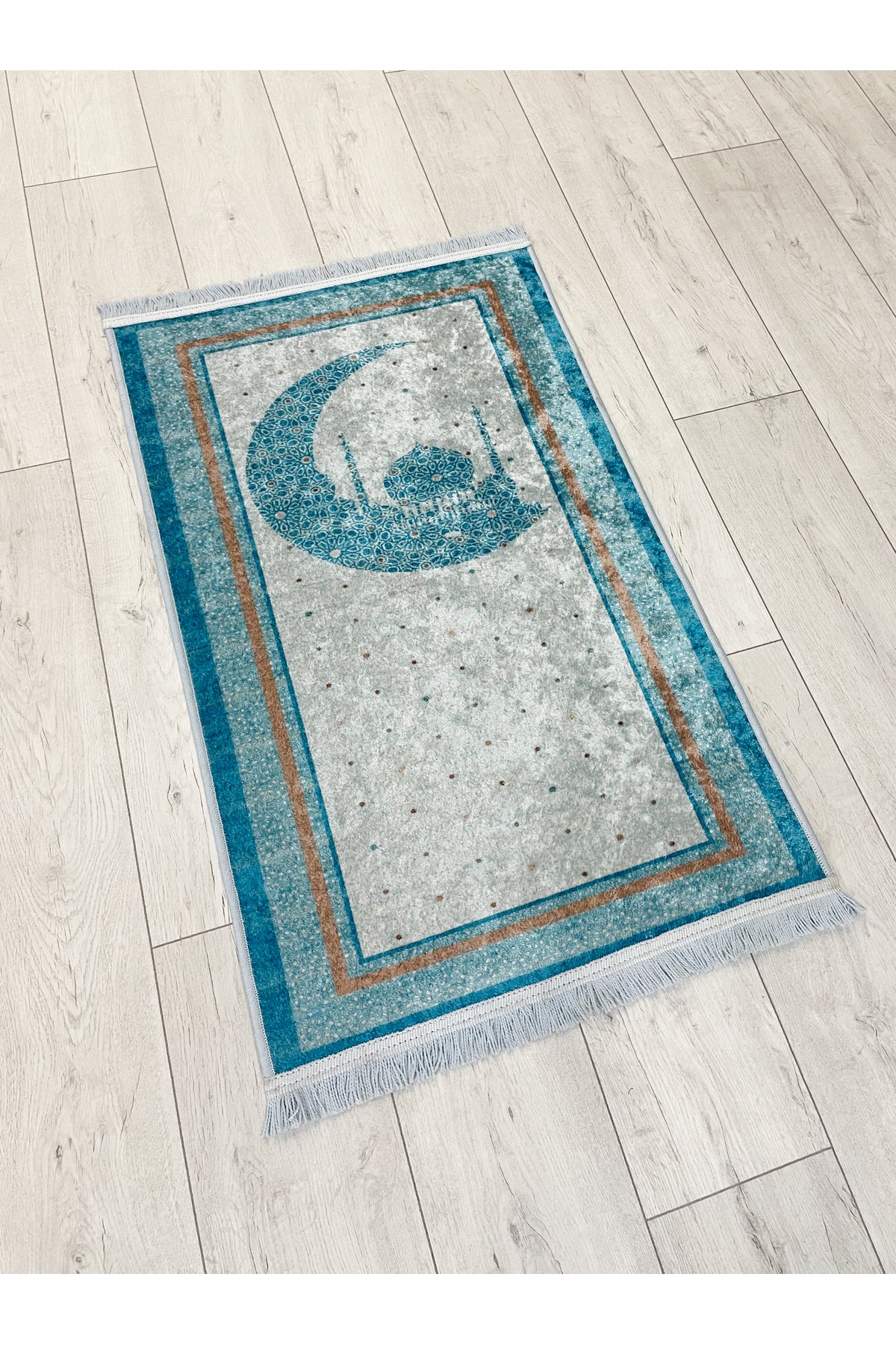 Children's Prayer Rug Blue 60x100 Size
