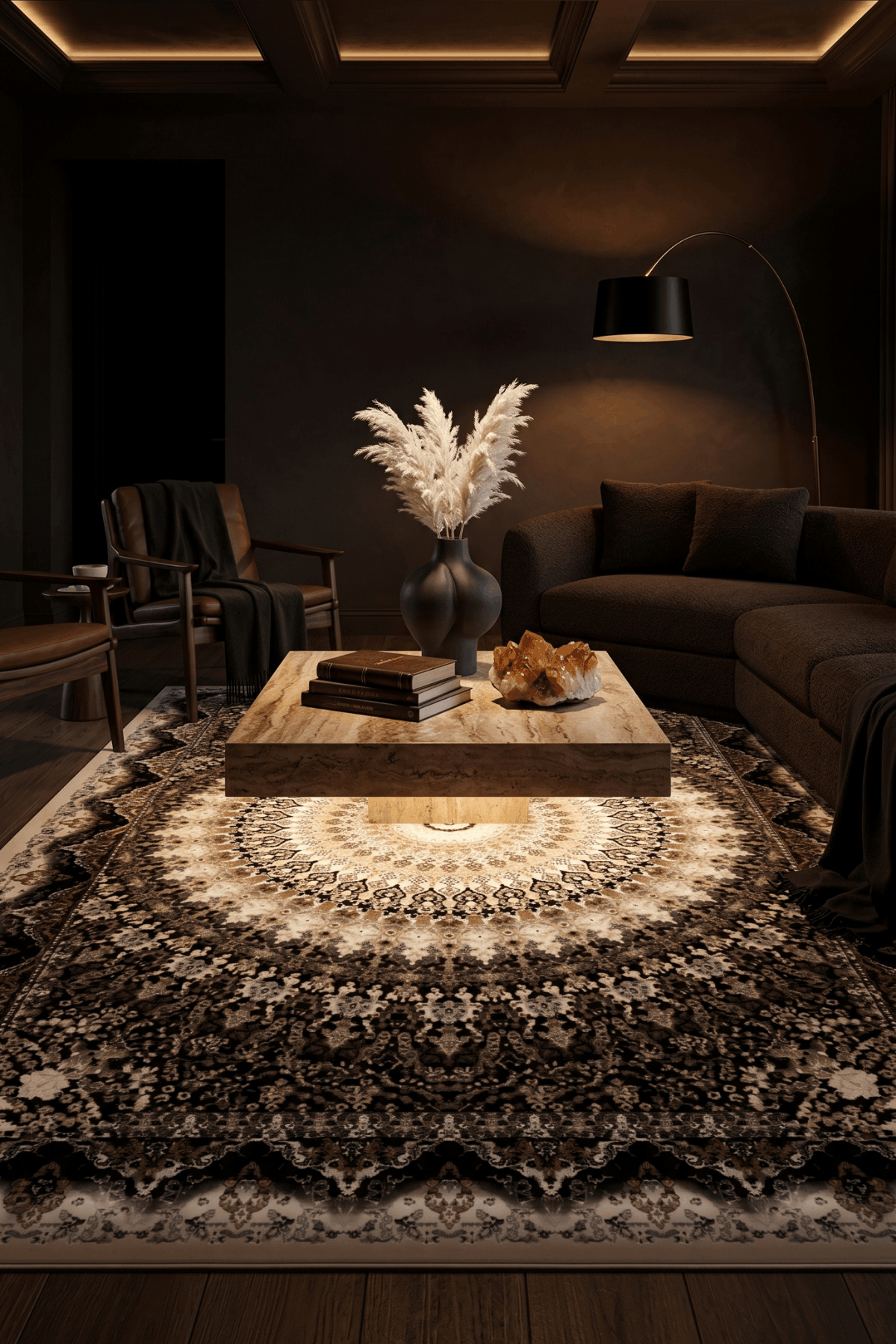 Washable Printed Turgutlu Rug - Intricate Star Medallion