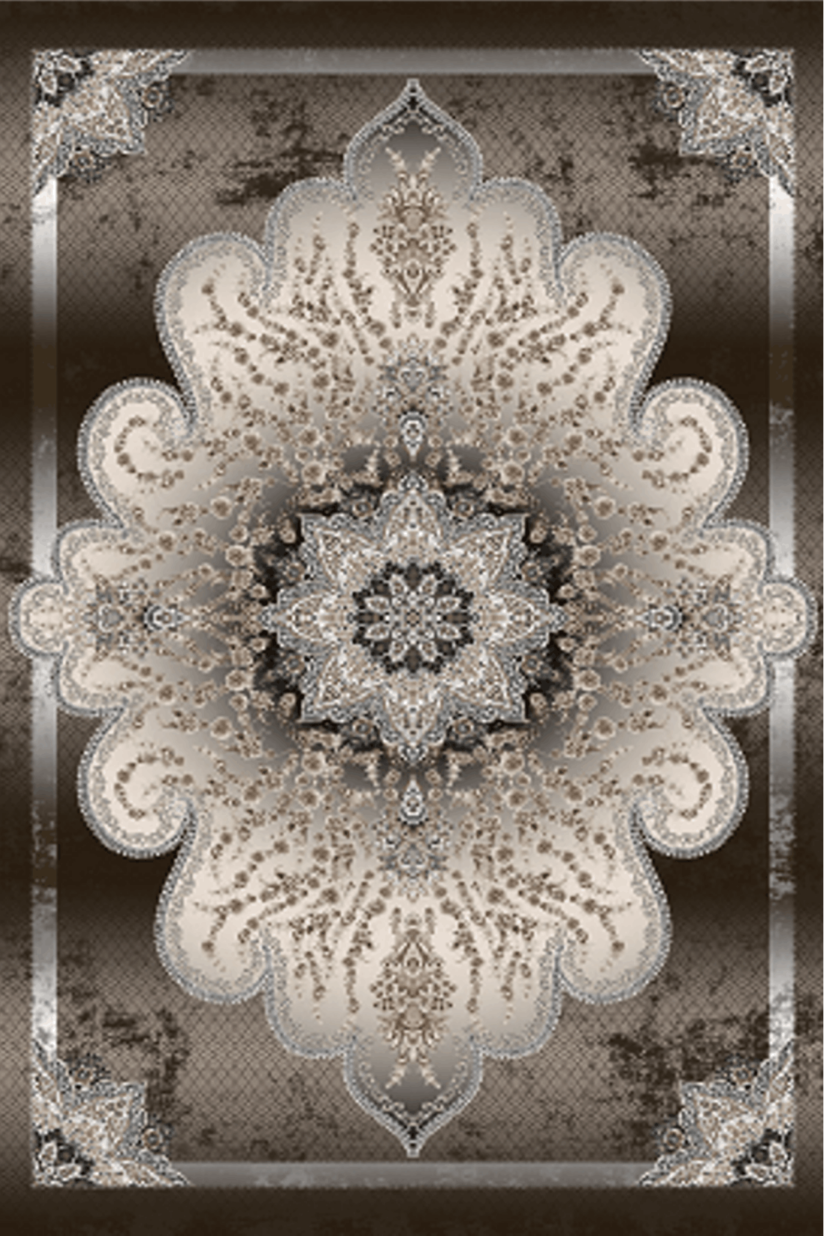 Washable Printed Oriental Luiza Rug - Vintage Distressed