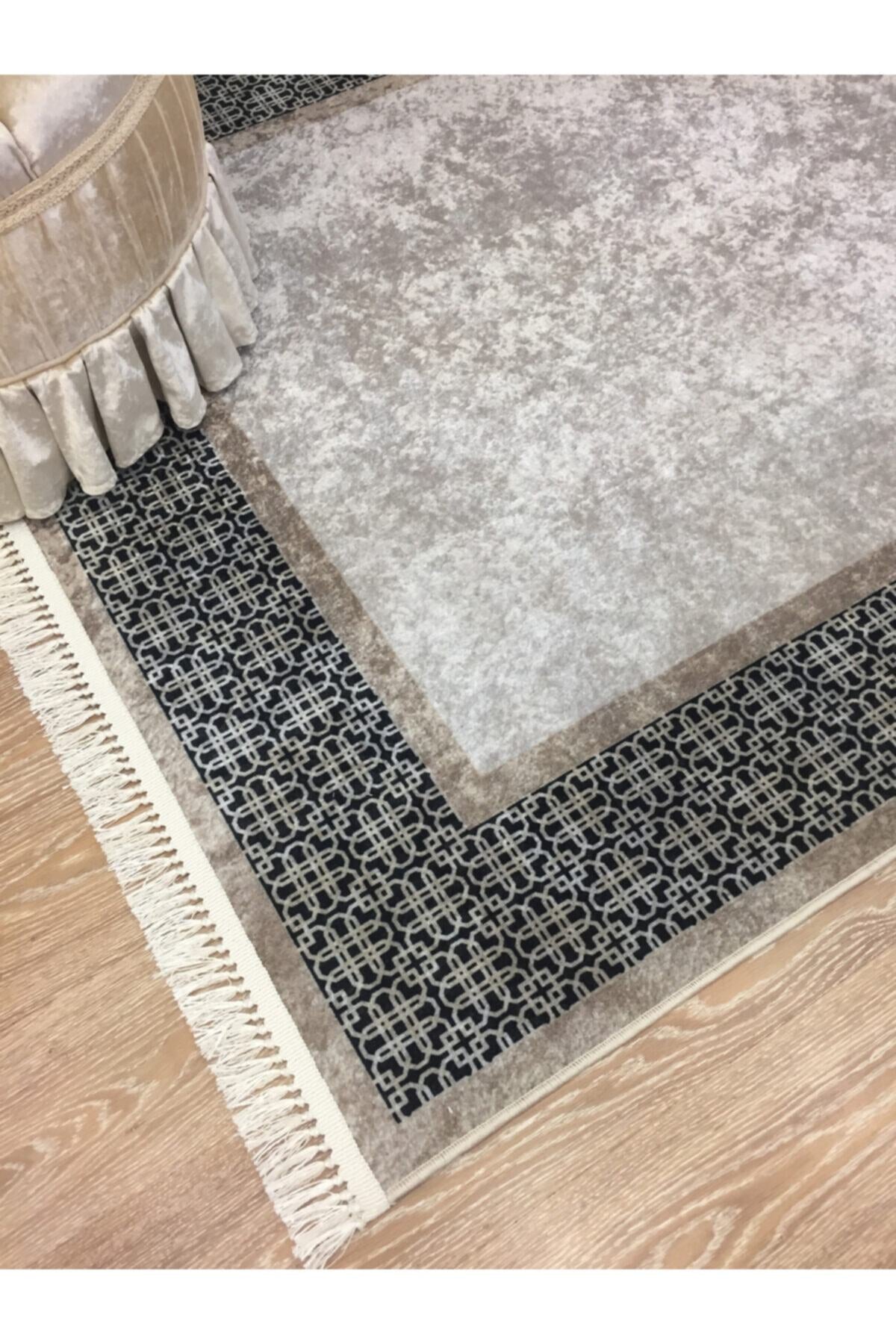 Swena Kaymaz Taban Halı Gri-siyah