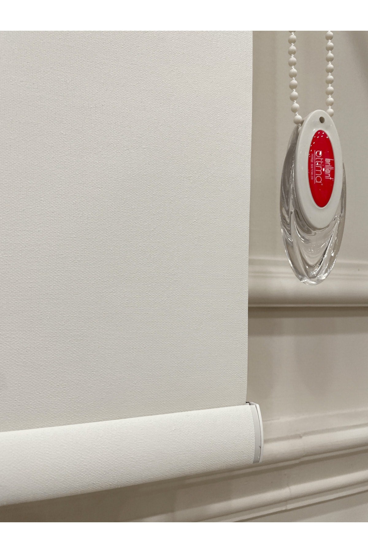 Cream Color Linen-Look Thick Fabric Roller Shade Modern Curtain