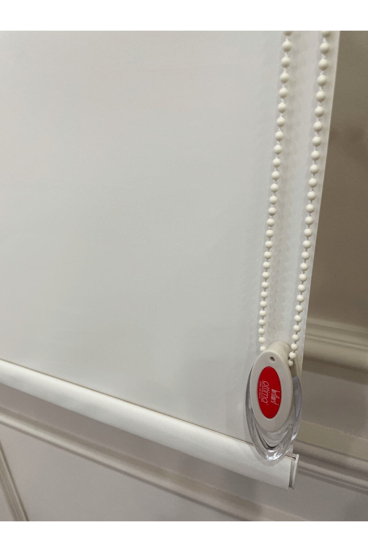 Cream Color Linen-Look Thick Fabric Roller Shade Modern Curtain