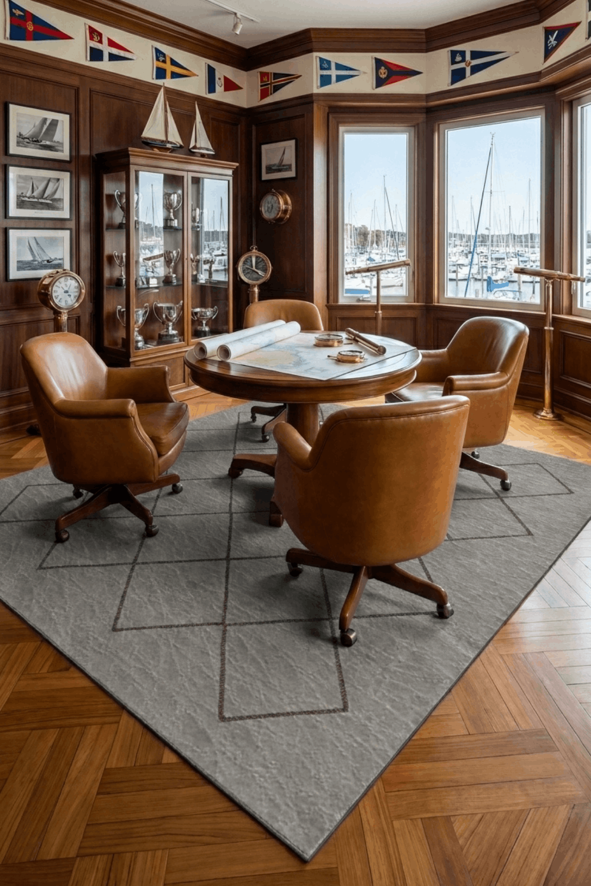 Washable Printed Feray Rug - Modern Diamond Lattice