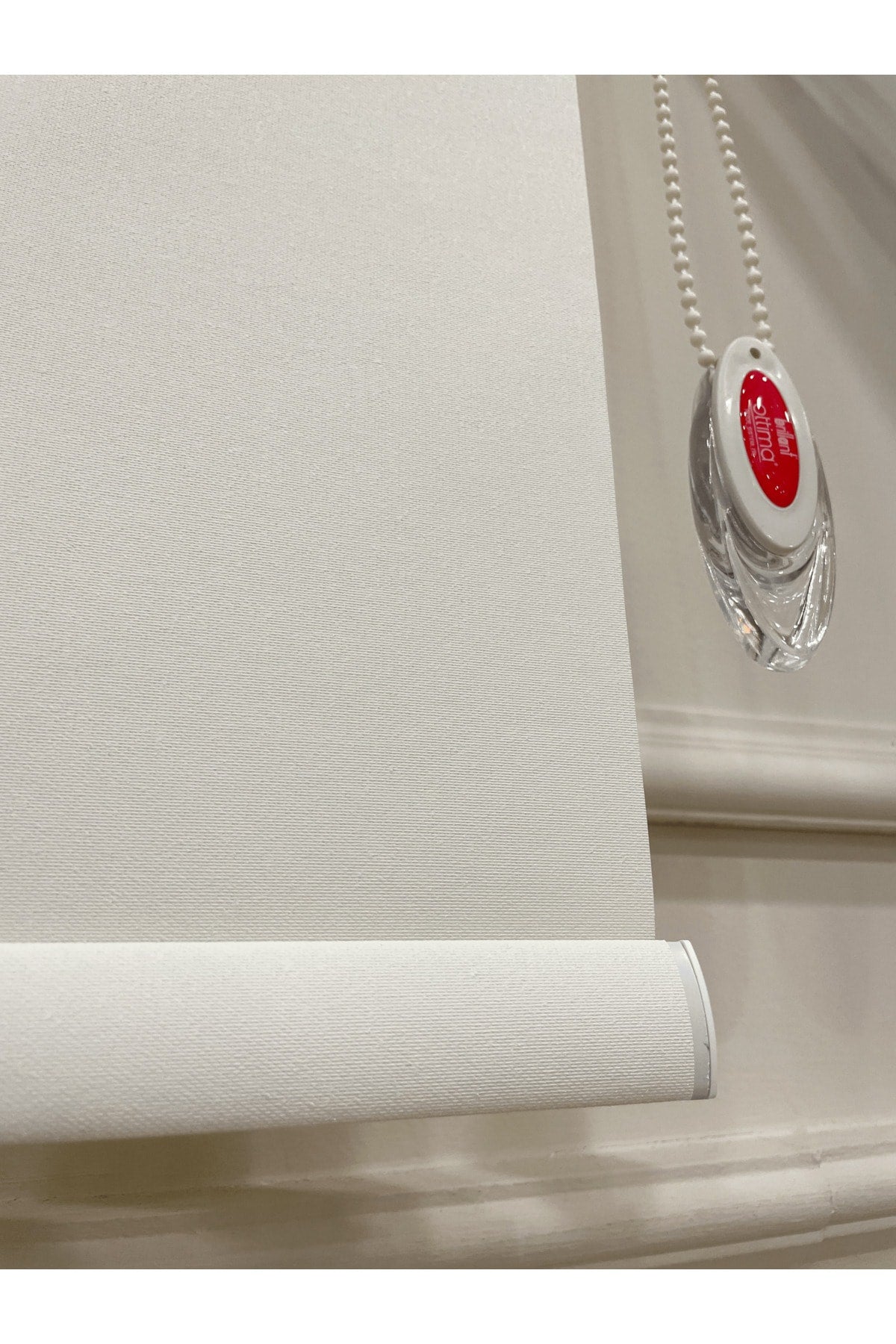 Cream Color Linen-Look Thick Fabric Roller Shade Modern Curtain