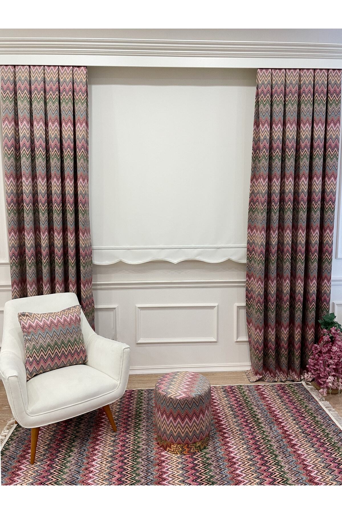 Imported Heavy-Weight Fabric Roller Blind with Scalloped Hem - Ecru Cream