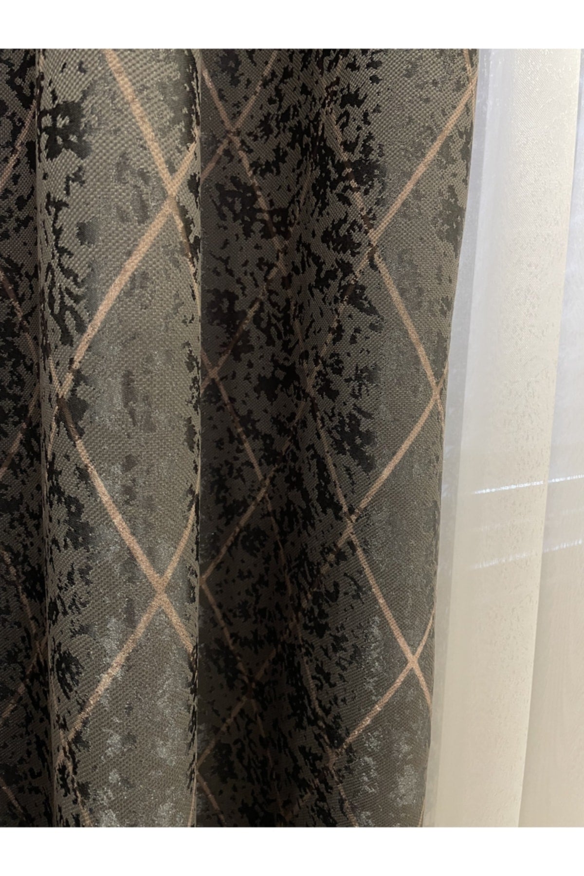 Liva Loren Model 1/2.50 Pleated Blackout Curtain Khaki Brown