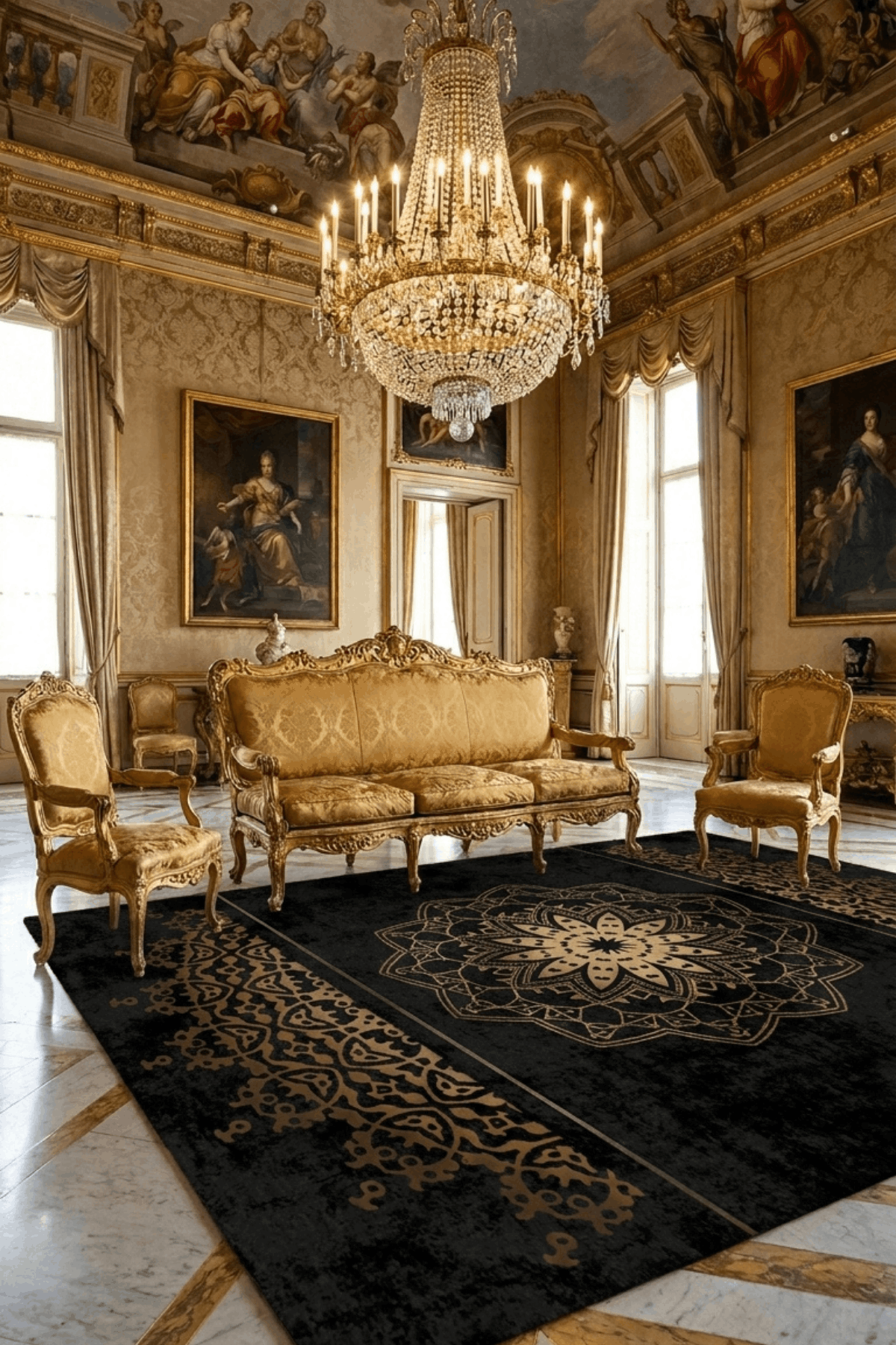 Washable Printed Valente Rug - Mystic Celestial Style