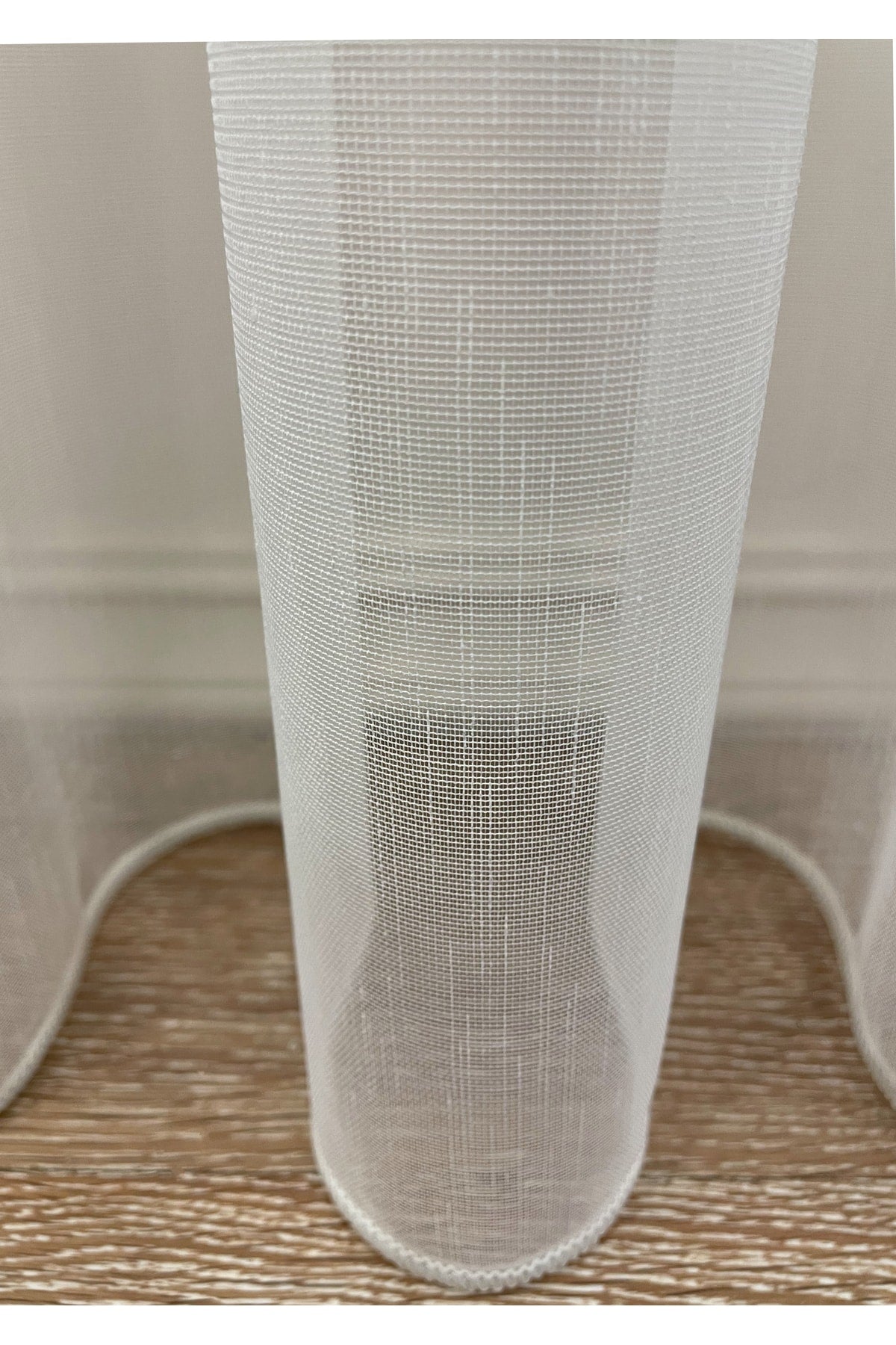 Linen-Look 1/2.5 Regular Pleated - Ecru Cream Sheer Curtain