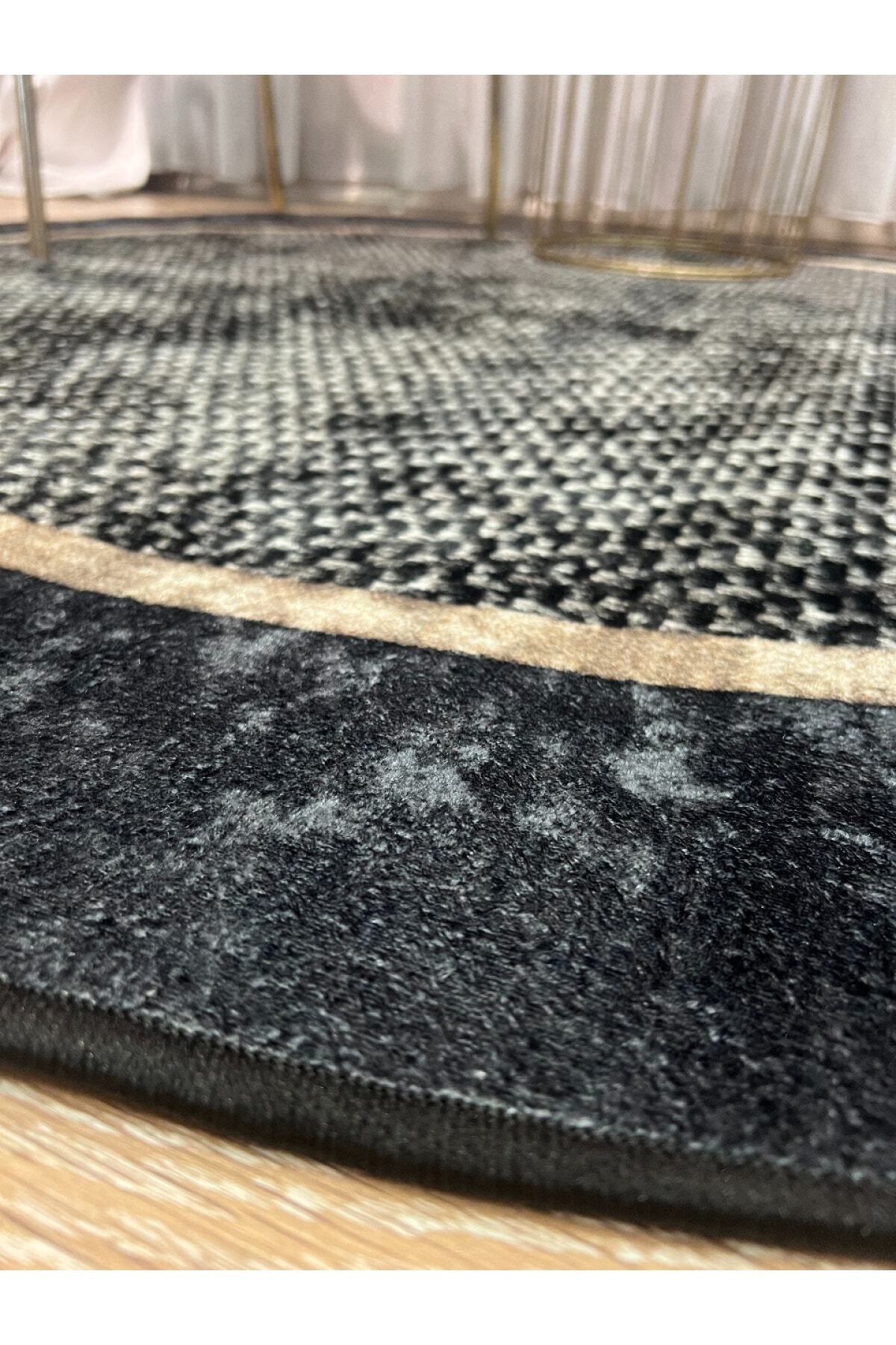 Jute Sisal Bordered Look Decorative Round Rug - Brown