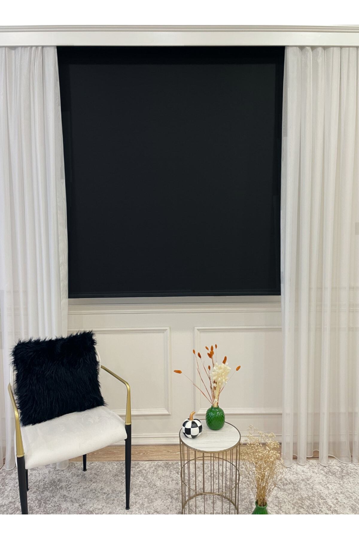 Cream Color Linen-Look Thick Fabric Roller Shade Modern Curtain