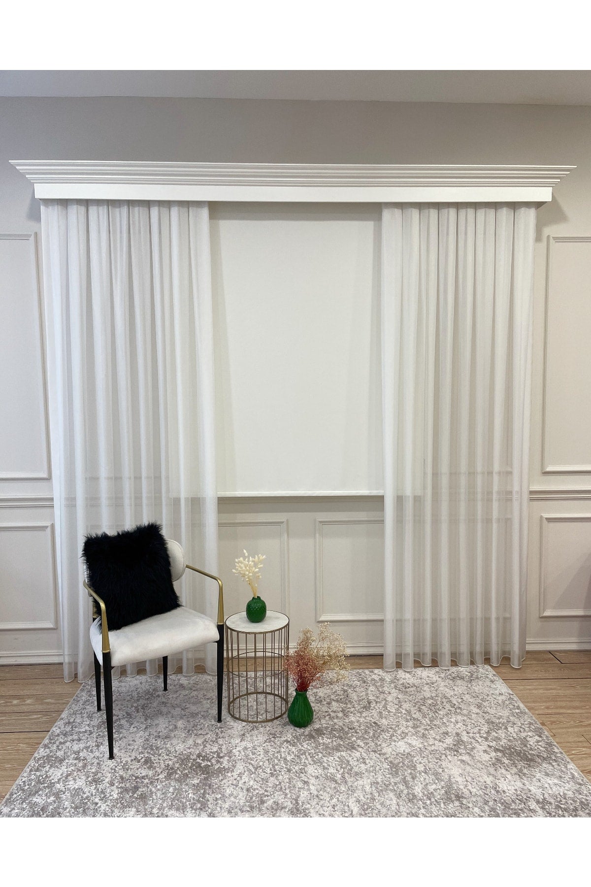 Cream Color Linen-Look Thick Fabric Roller Shade Modern Curtain