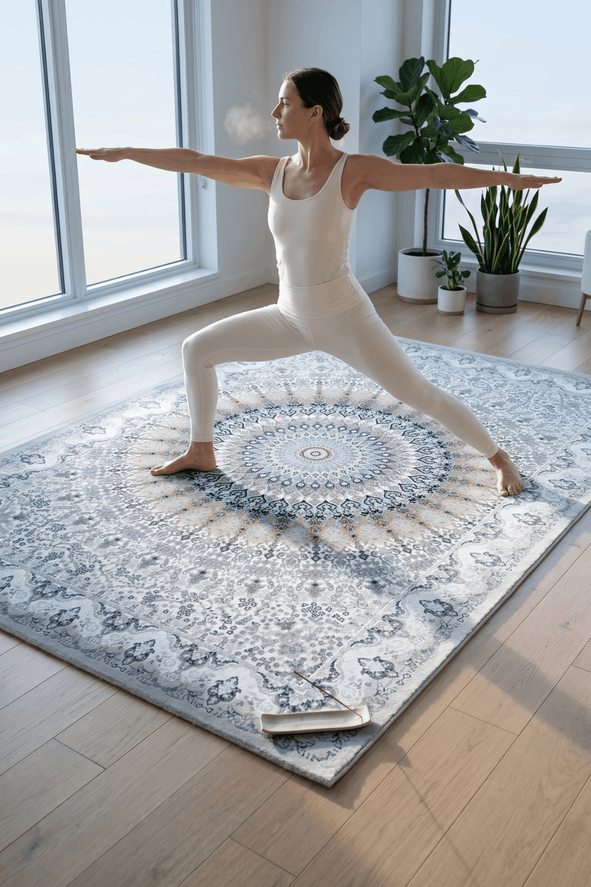 Washable Printed Turgutlu Rug - Intricate Star Medallion