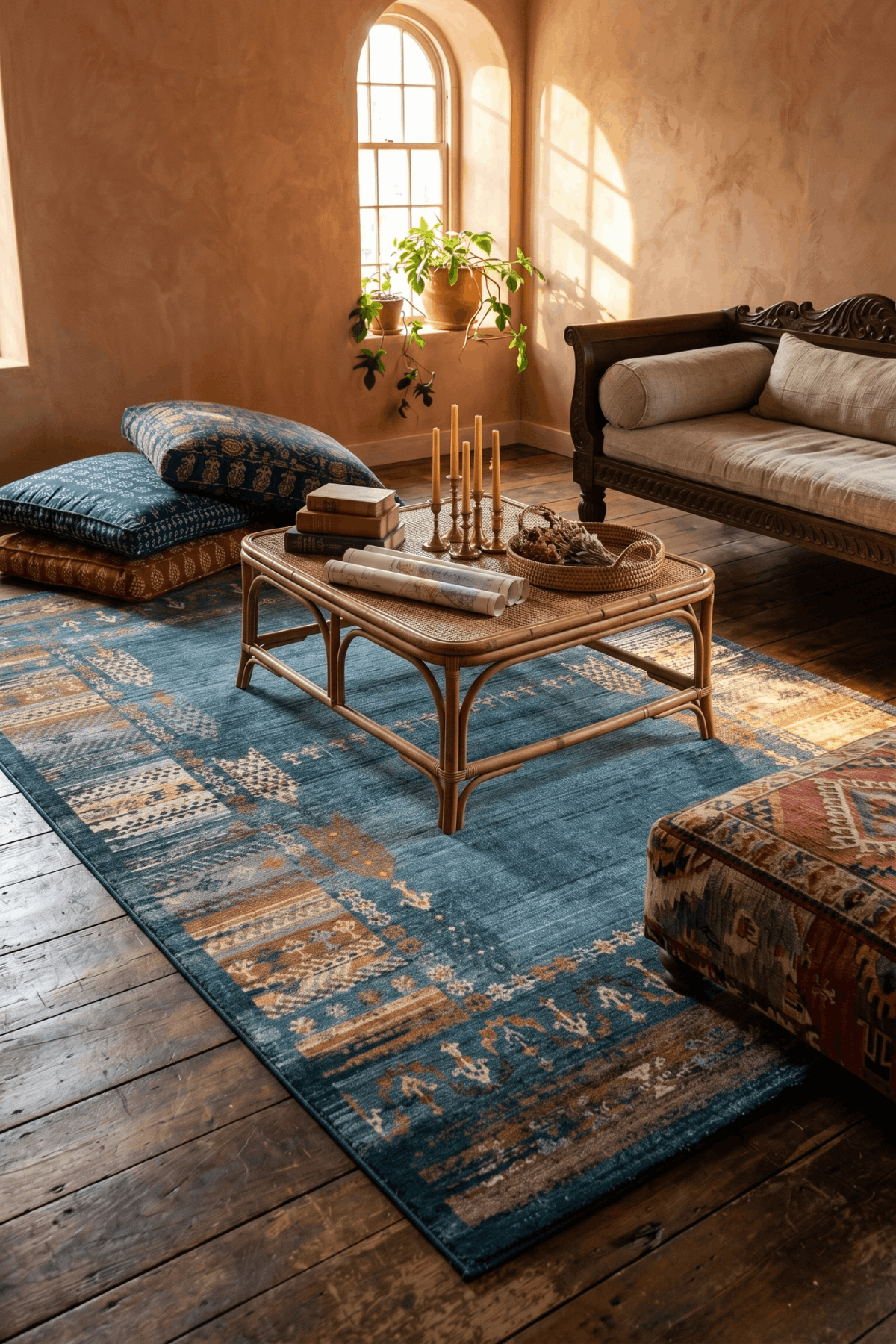 Washable Printed Matilda Rug - Vintage Distressed Style