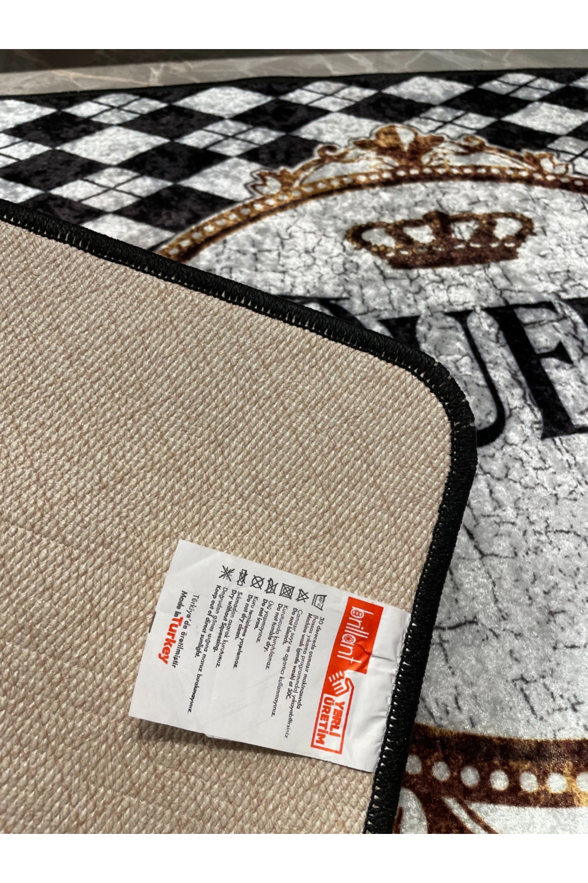 Queen Slogan Single Bathroom Mat Gray (size 80x120)