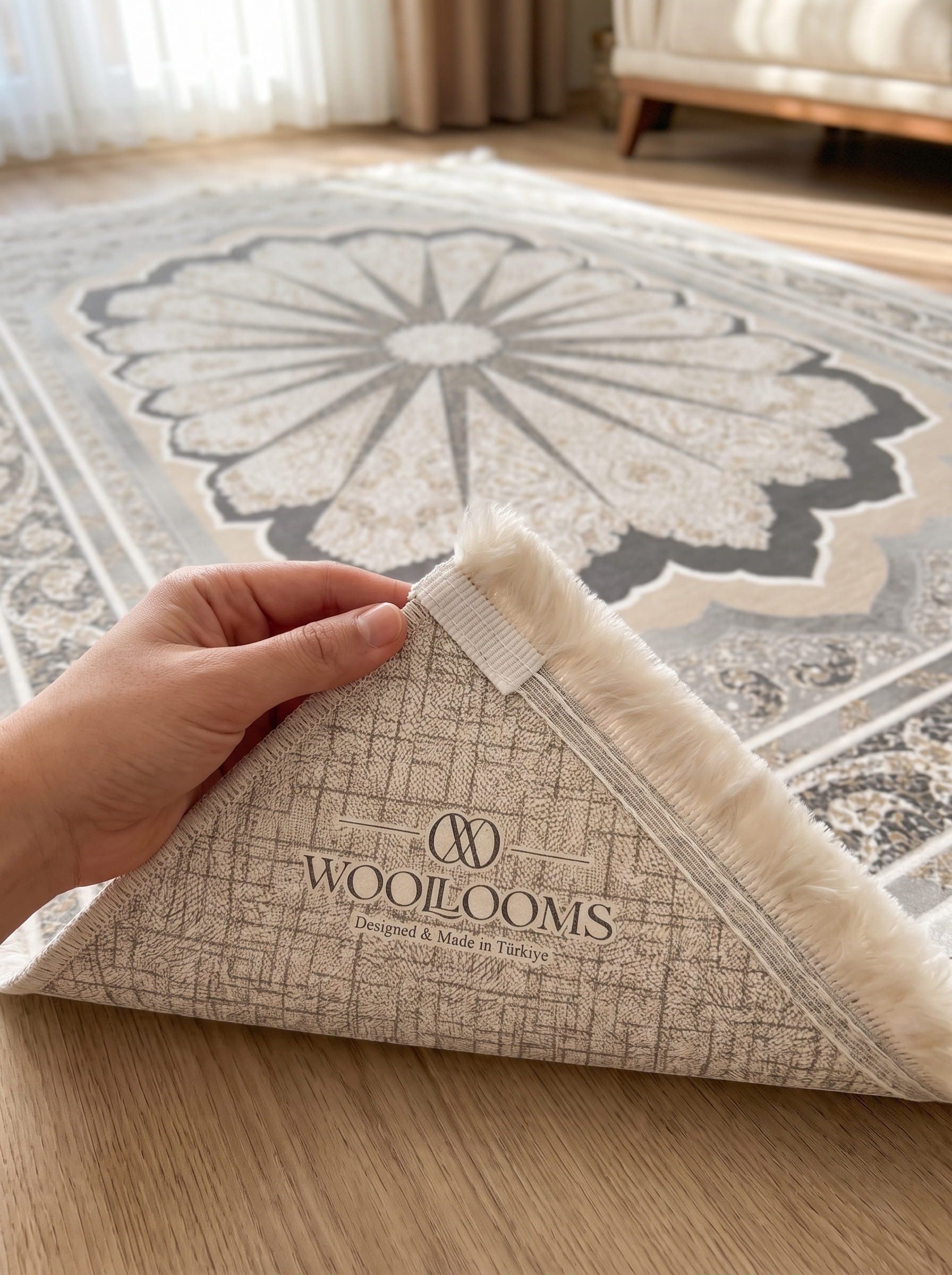 Washable Printed Eloise Rug - Starburst Medallion