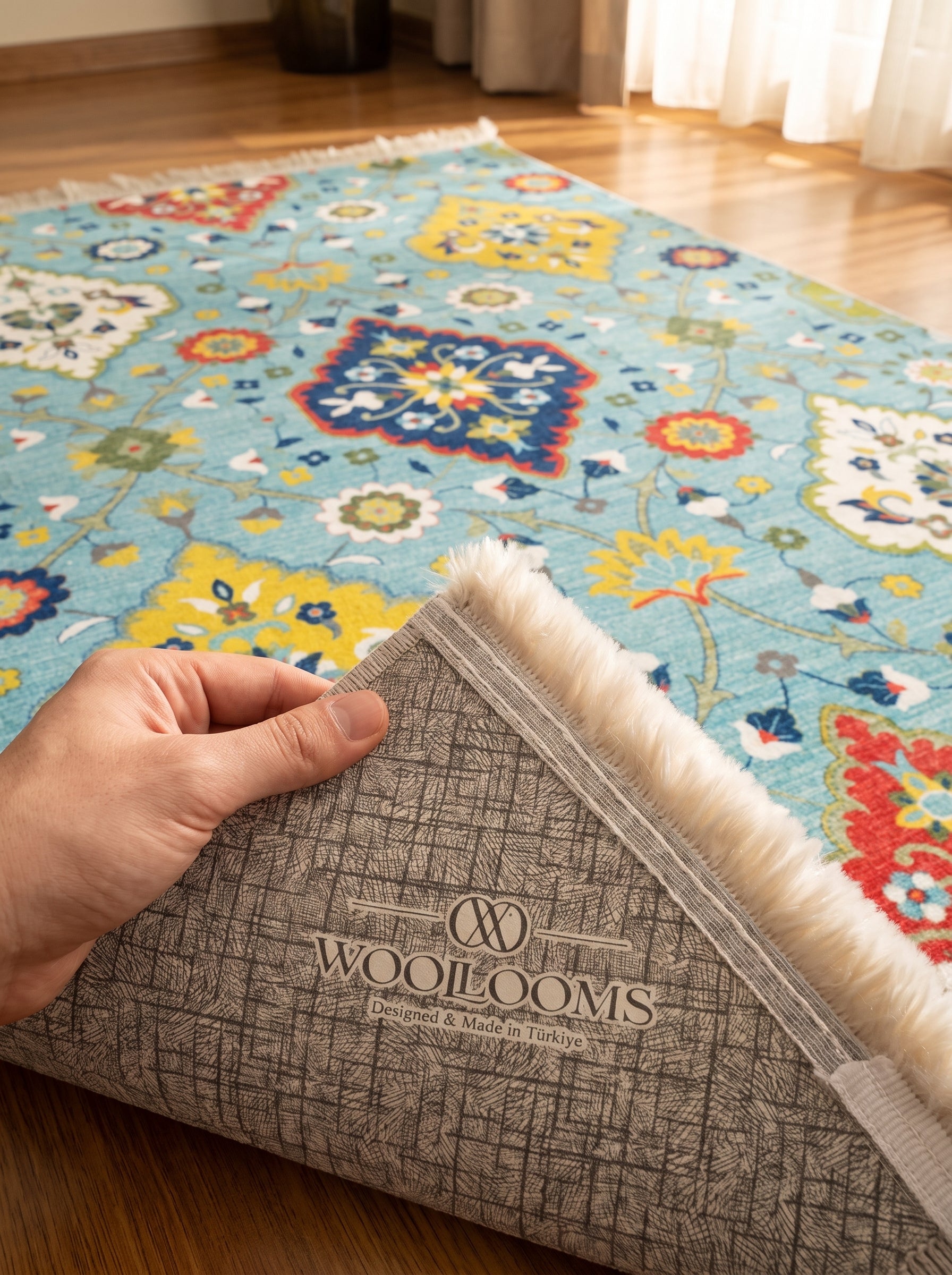 Washable Printed Paletta Rug - Boho Floral Medallion