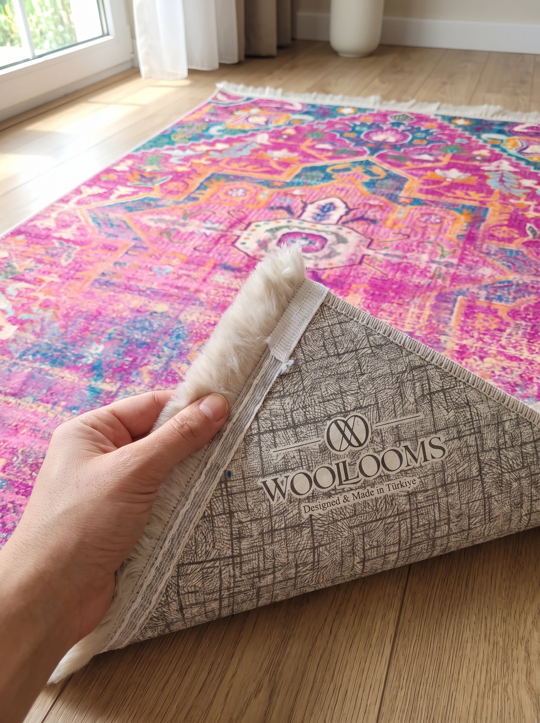 Washable Printed Erisa Rug - Vintage Distressed Style