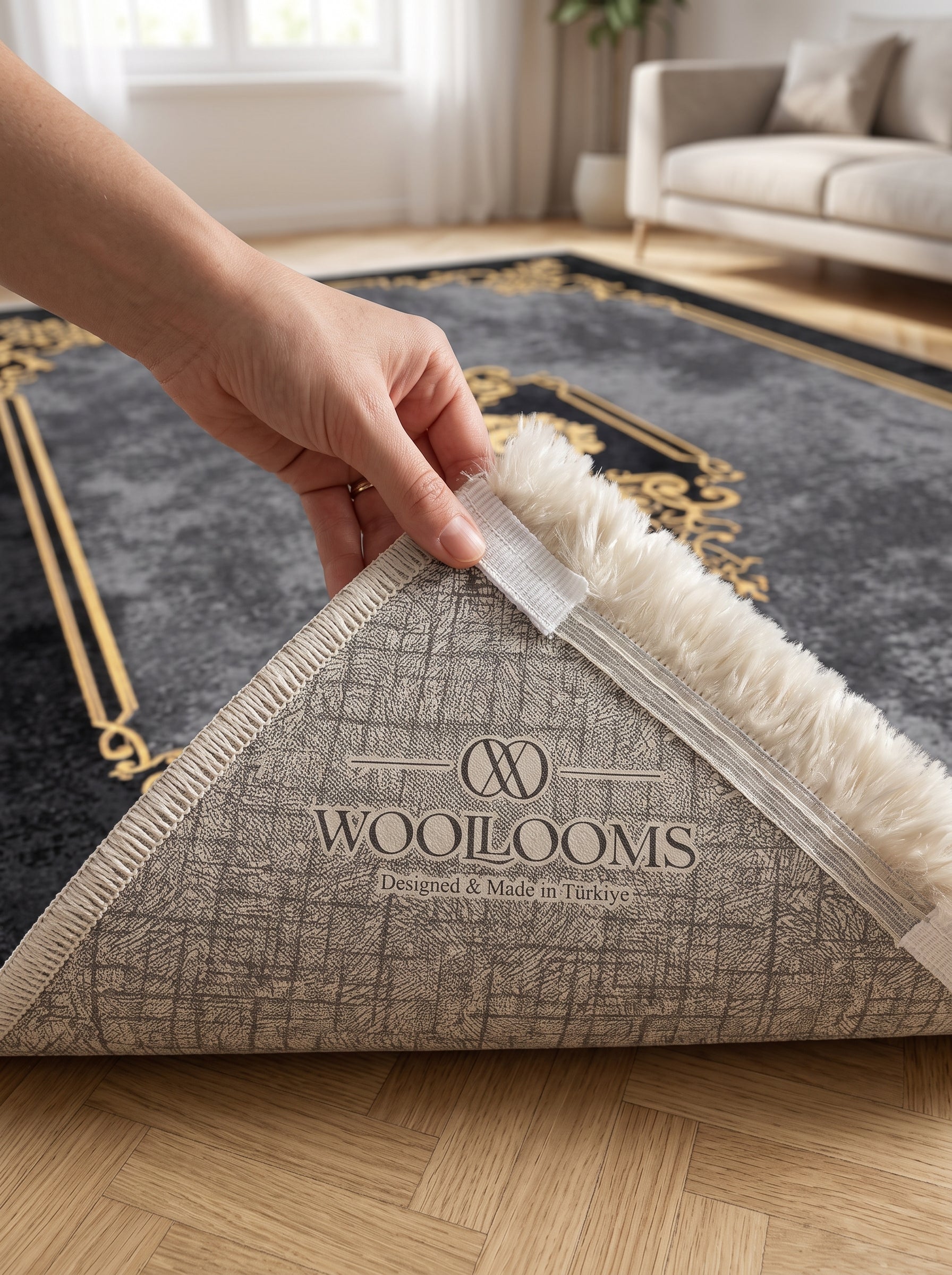 Washable Printed Climaris Carpet - Elegant Antique Scrollwork