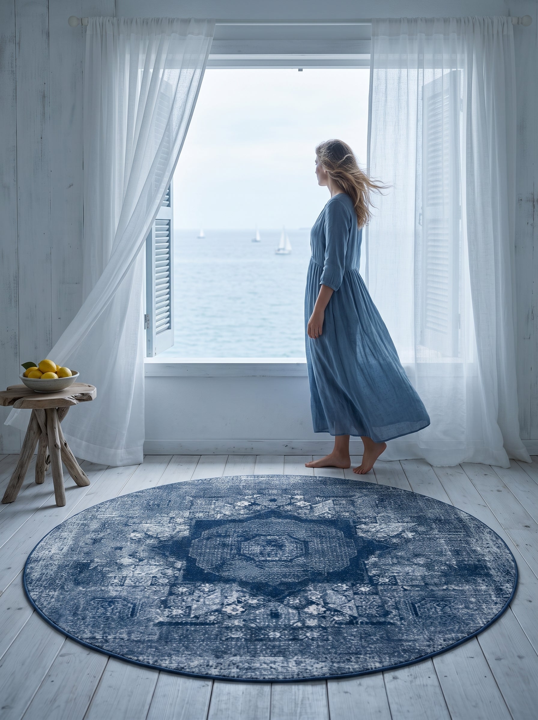 Washable Printed Sydney Carpet - Rustic Heritage Style