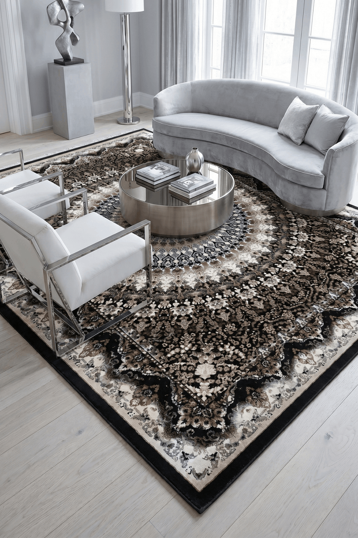 Washable Printed Turgutlu Rug - Intricate Star Medallion