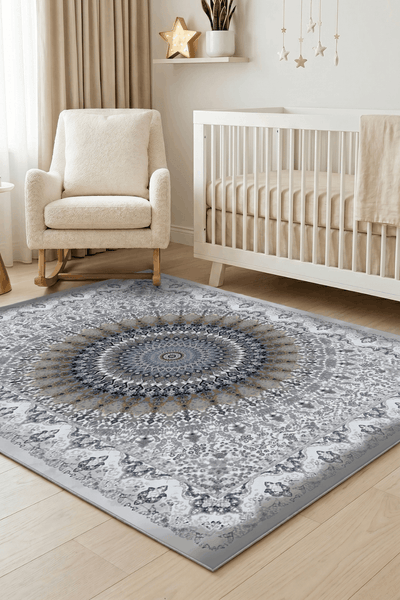 Washable Printed Turgutlu Rug - Intricate Star Medallion
