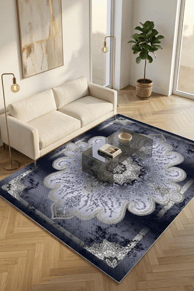 Washable Printed Oriental Luiza Rug - Vintage Distressed