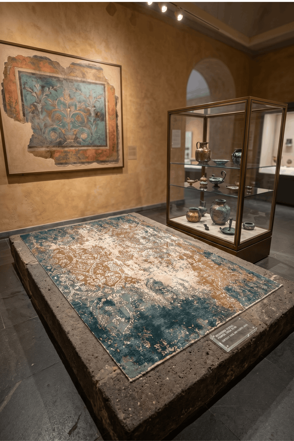 Washable Printed Derma Rug - Distressed Damask Style