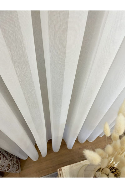 Modern Textured 1/3 Dense Pleat - ECRU Sheer Curtain