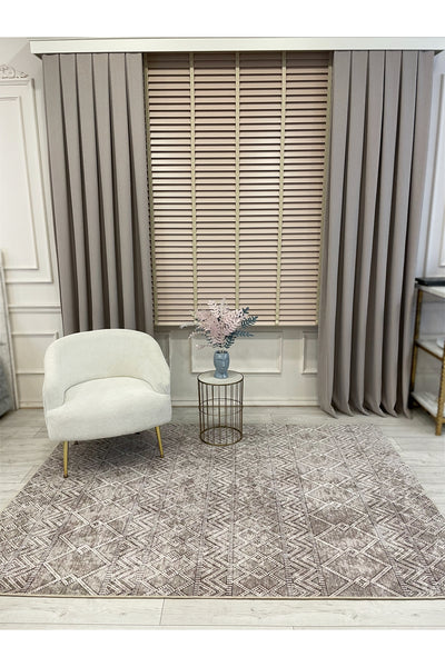 Gray Black Scandinavian Style Kilim Pattern Runner Latex Rug