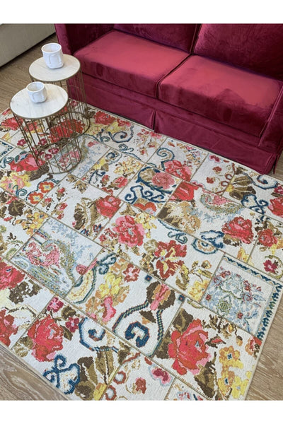 Simal Model Ethnic Pattern Woven Base Rug