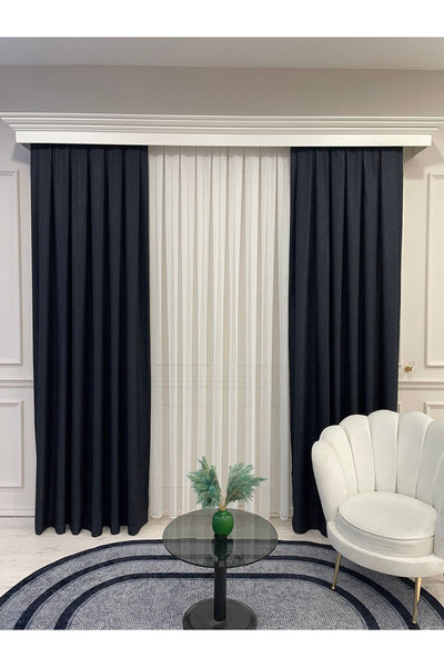 Honeycomb Textured Armor - Sheer Glitter 1/3 Dense Pleat - Ecru Sheer Curtain