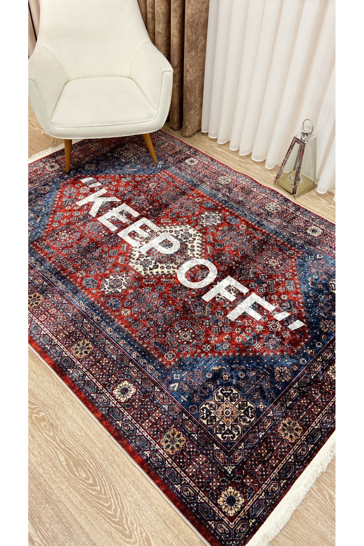 Pink Keep Off Fringed Latex Base Rug