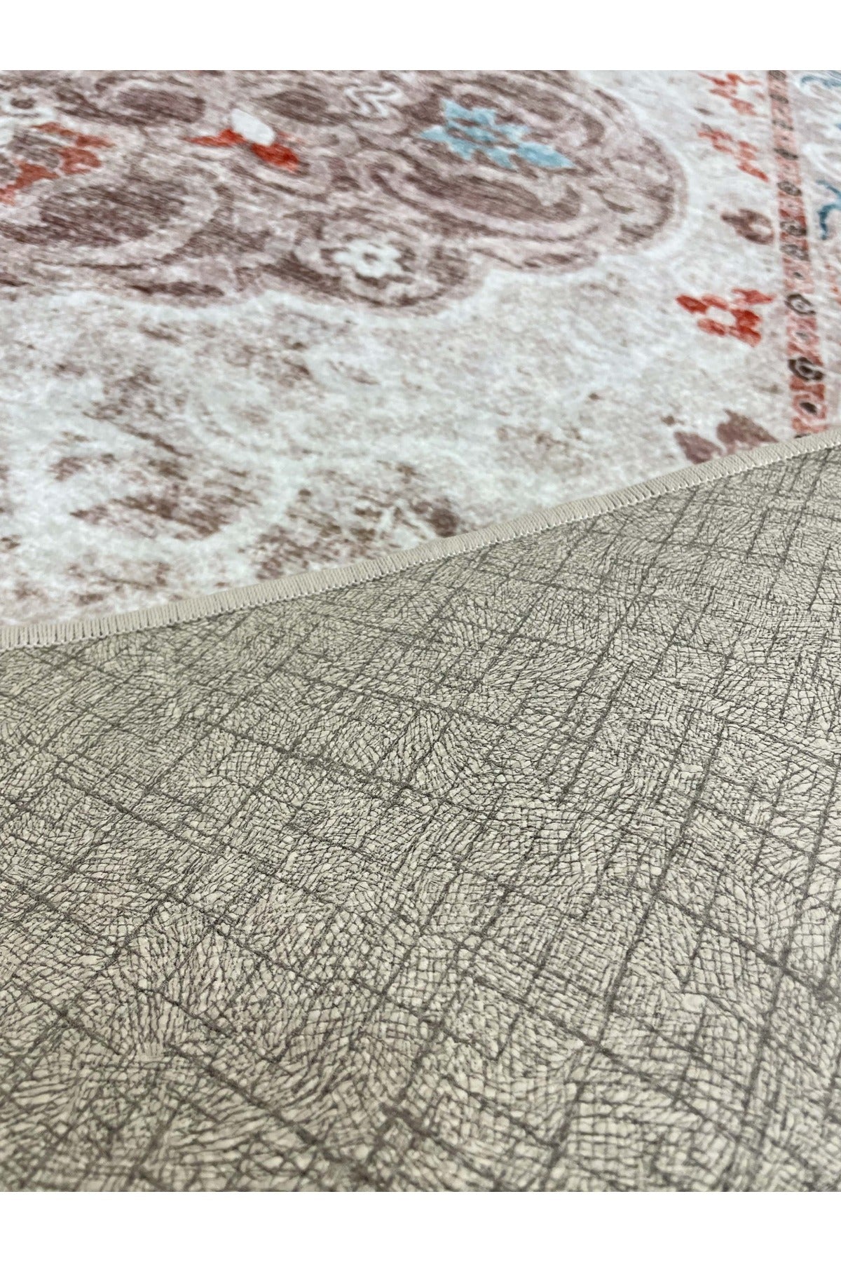 Vintage-Look Classic Salon Rug - Gray-Teal
