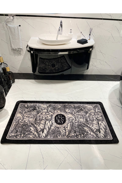 Single Floral Pattern Lucky Latex Base Bathroom Mat (60X100 SIZE)