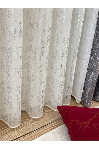 Modern Gold Foil 1/2.5 Pleat - Gold Foiled Sheer Curtain