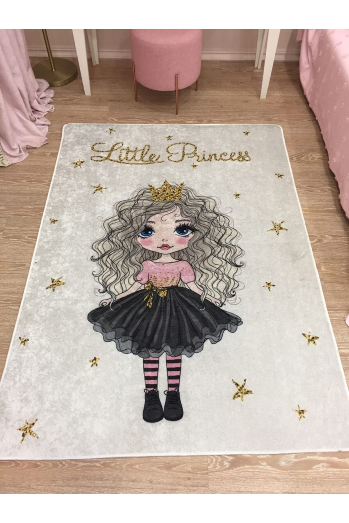 Prenses Model Lateks Kaymaz Taban Leke Tutmaz Çocuk Halı
