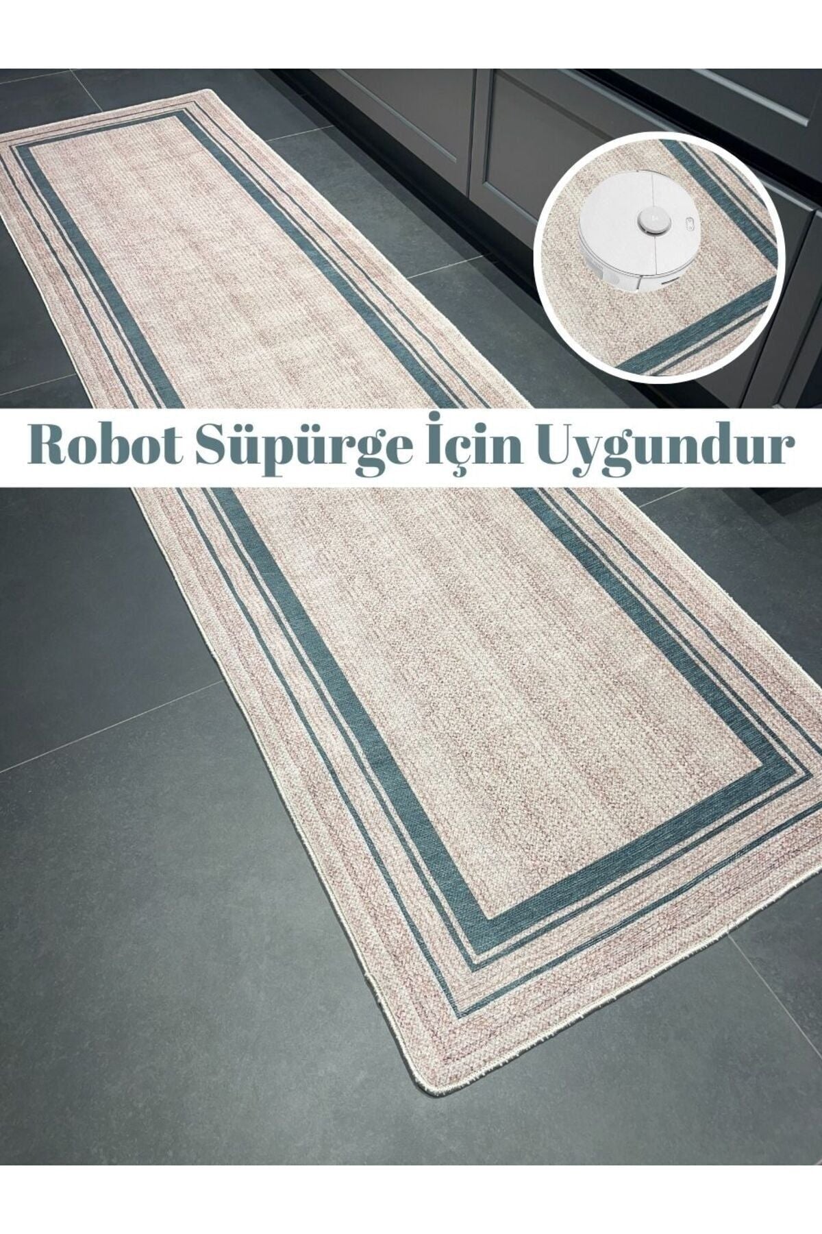 Jute-Pattern Kitchen Rug, Woven-Base Flat Rug
