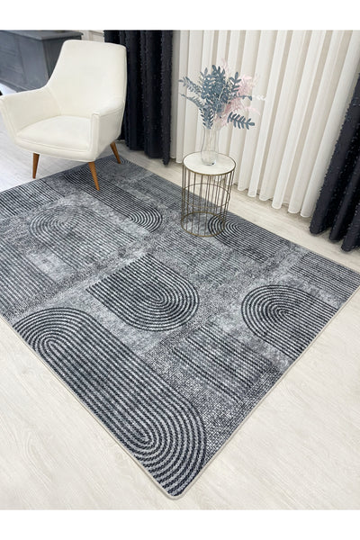 Gray Jute-Look Modern Rug
